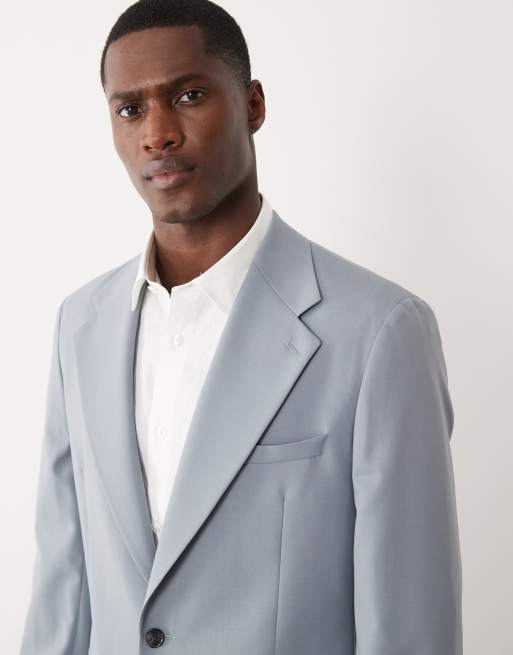 ASOS DESIGN - Veste de costume d'été coupe ajustée en laine - Bleu, 5 de 5