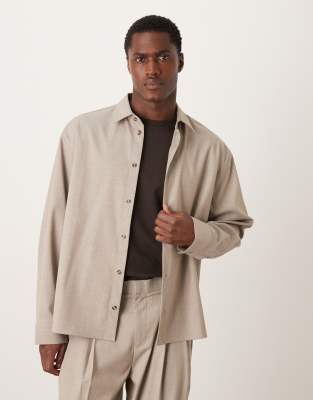 ASOS DESIGN - Veste de costume oversize coupe carrée à fines rayures - Neutre