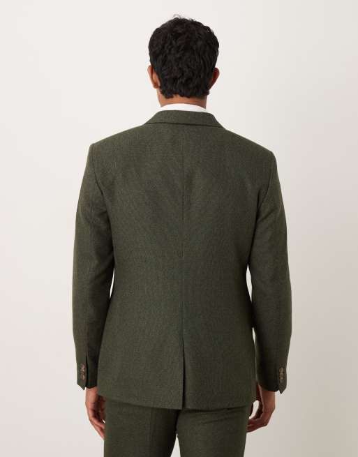 ASOS DESIGN - Veste de costume skinny en tissu microtexturé - Vert, 4 de 5