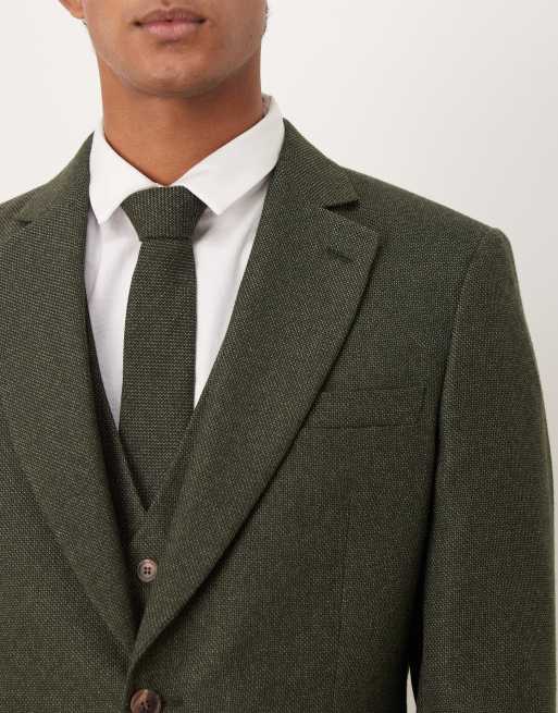 ASOS DESIGN - Veste de costume skinny en tissu microtexturé - Vert, 5 de 5