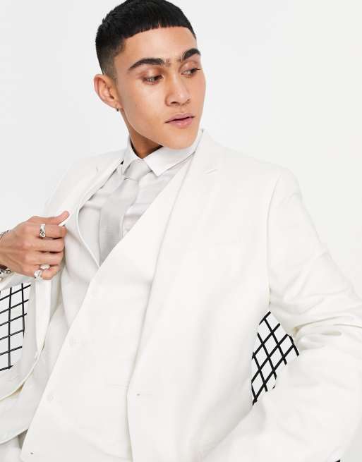 ASOS DESIGN - Veste de costume slim - Blanc, 3 de 4
