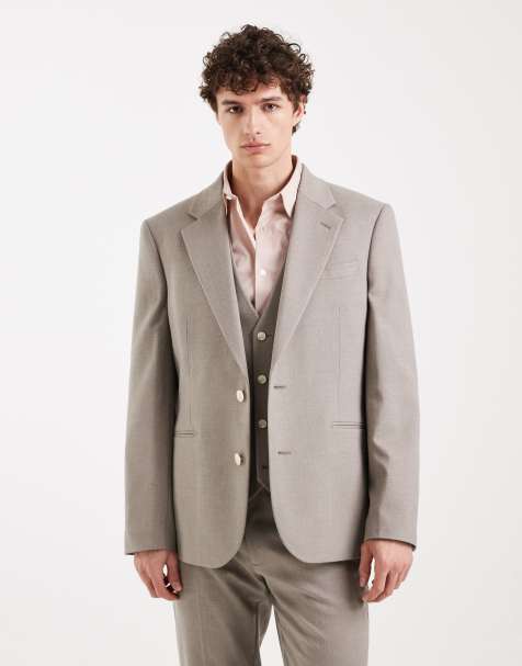 ASOS DESIGN - Veste de costume slim en flanelle - Gris - view 1