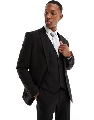 ASOS DESIGN skinny suit jacket in black - ASOS Price Checker