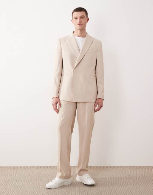 ASOS DESIGN - Veste de costume standard croisée à double boutonnage - Beige, 2 de 5