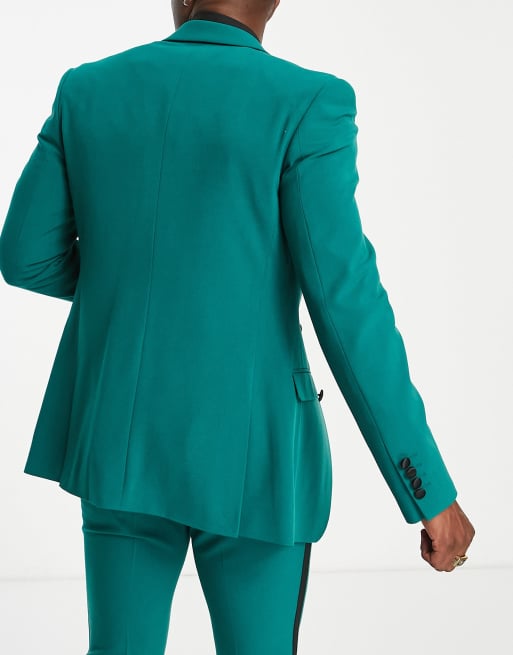ASOS DESIGN - Veste de costume style smoking coupe super skinny - Sarcelle foncé, 3 de 4