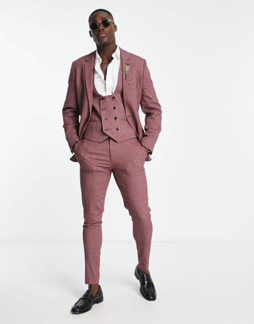 ASOS - Costume de mariage super slim - Pêche