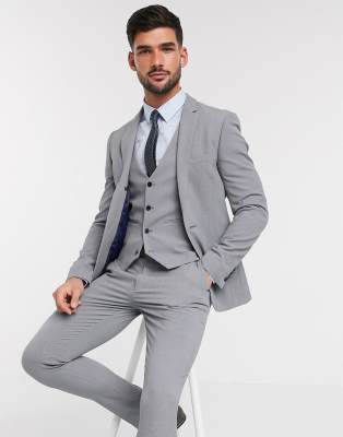 ASOS DESIGN super skinny suit jacket in mid grey - ASOS Price Checker