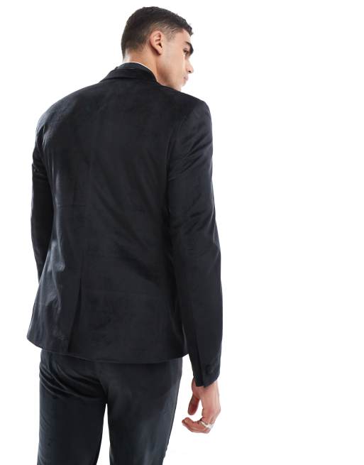 ASOS DESIGN - Veste de smoking ajustée en velours - Noir, 5 de 5