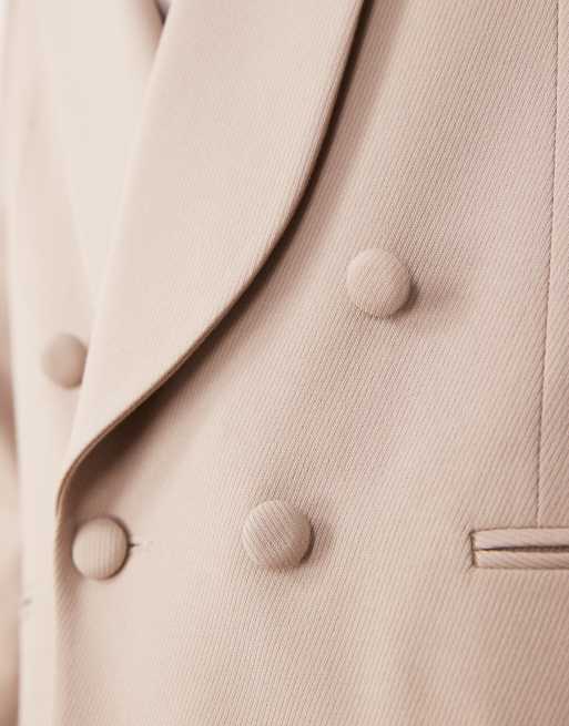 ASOS DESIGN - Veste de smoking coupe classique en sergé contrastant - Taupe, 5 de 5