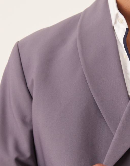 ASOS DESIGN - Veste de smoking croisée coupe carrée à double boutonnage - Violet, 3 de 5