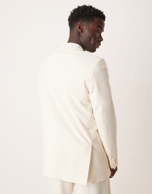 ASOS DESIGN - Veste de smoking décontractée en tissu texturé - Crème, 2 de 5