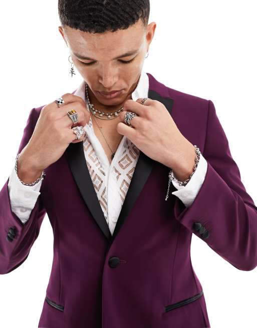 ASOS DESIGN - Veste de smoking super skinny - Violet