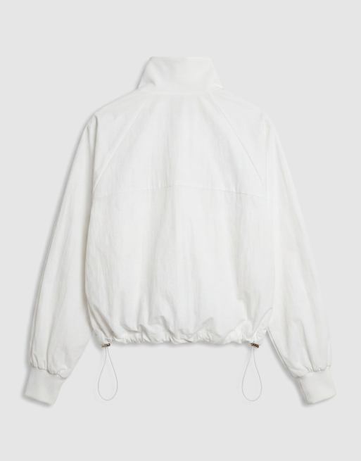 ASOS DESIGN - Veste de sport technique avec col cheminée et cordon de serrage à la taille - Blanc, 6 de 7