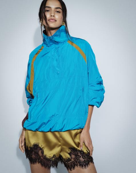 ASOS DESIGN veste de survêtement color block turquoise - view 1