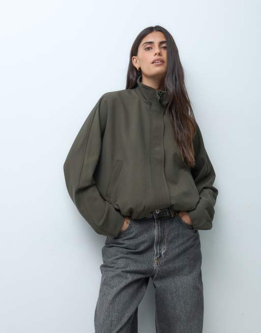 ASOS DESIGN veste de survêtement courte ajustée couleur olive, 3 de 4