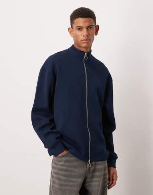 ASOS DESIGN - Veste de survêtement décontractée zippée en jersey - Bleu marine