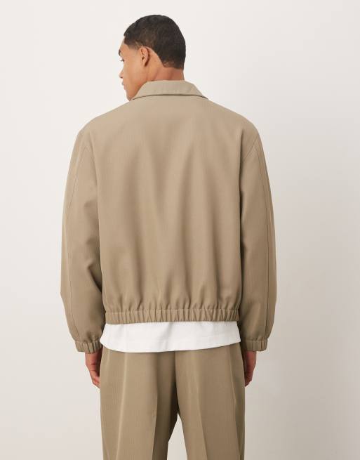 ASOS DESIGN - Veste de survêtement d'ensemble habillée coupe décontractée à chevrons - Olive, 3 de 5