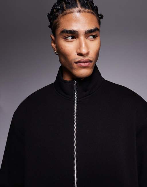 ASOS DESIGN - Veste de survêtement d'ensemble oversize et zippée en jersey - Noir, 2 de 4