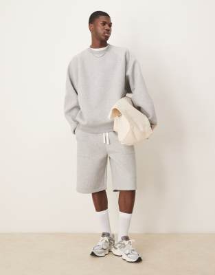 ASOS DESIGN - Veste de survêtement oversize en imitation néoprène épais - Anthracite-Gris