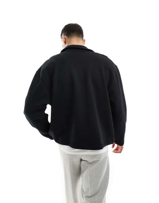 ASOS DESIGN - Veste de survêtement oversize en tissu style néoprène - Noir, 4 de 4