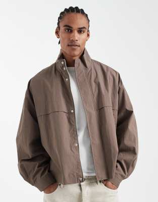 ASOS DESIGN - Veste de survêtement oversize - Marron clair-Neutre