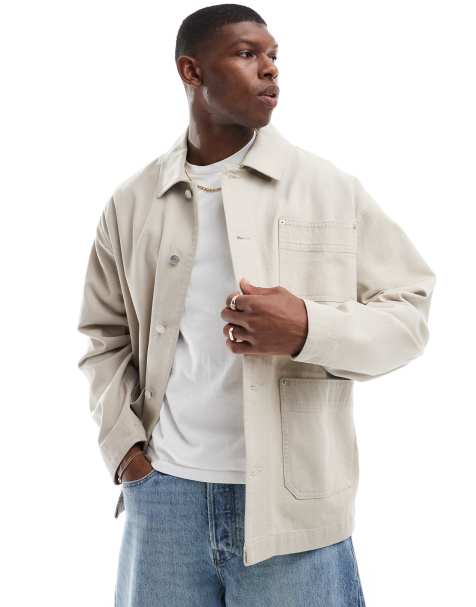 ASOS DESIGN - Veste de travail en sergé - Taupe délavé - view 1