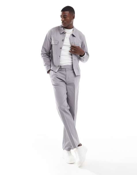 ASOS DESIGN - Veste d'ensemble élégante avec col de chemise - Gris clair - view 1