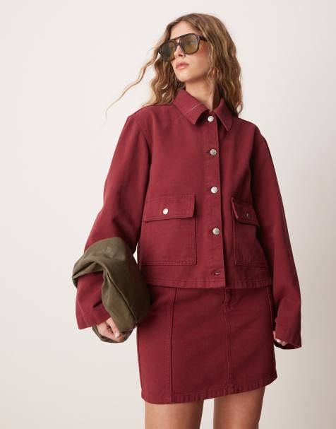 ASOS DESIGN - Veste d'ensemble en denim avec col et coupe carrée - Grenade - view 1