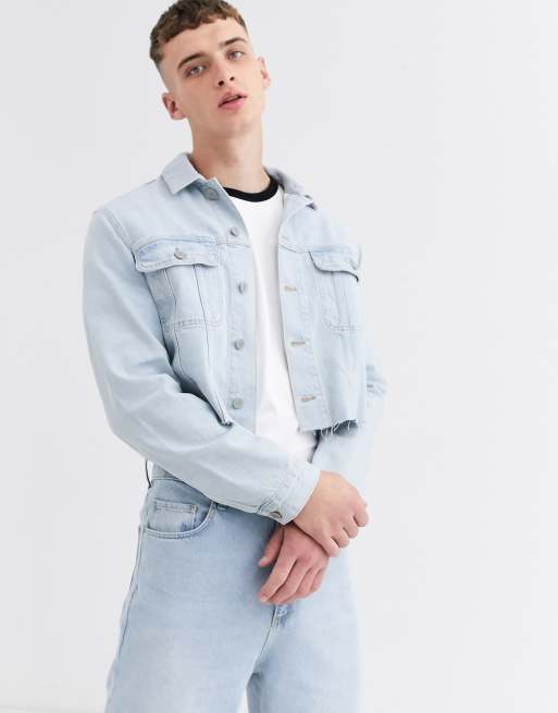 veste en jean courte bleu clair