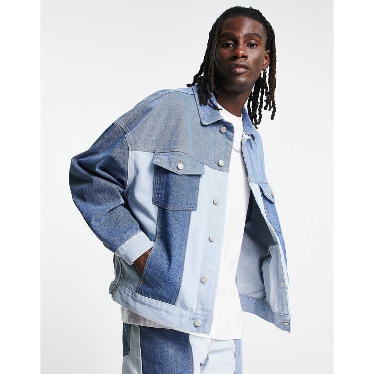 ASOS DESIGN - Veste en jean oversize à poche plaquée