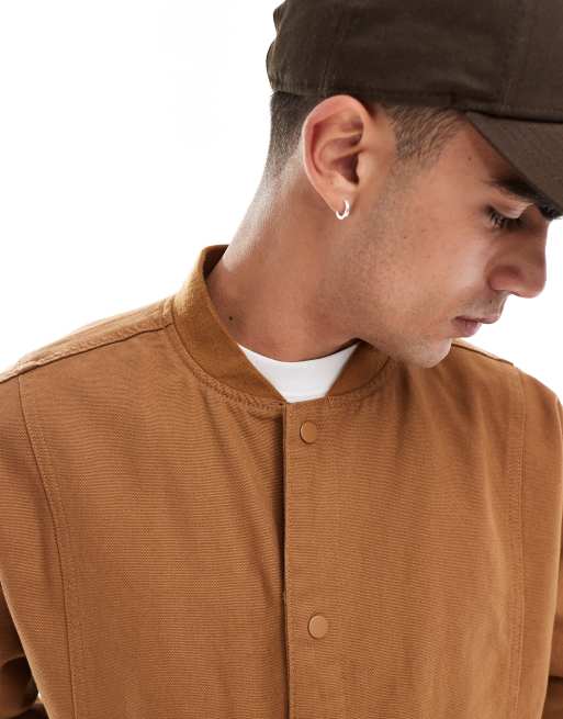 ASOS DESIGN - Veste d'entraîneur oversize coupe carrée - Fauve délavé, 3 de 4