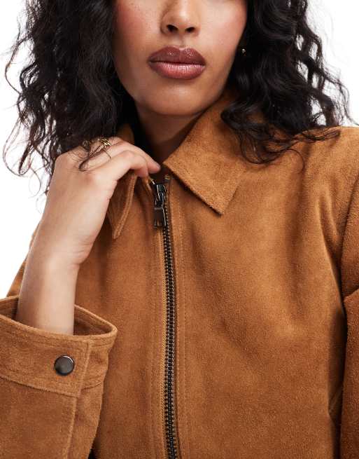 ASOS DESIGN - Veste en daim avec col - Fauve, 2 de 4