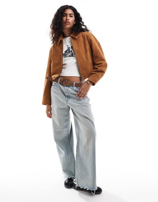 ASOS DESIGN - Veste en daim avec col - Fauve, 3 de 4