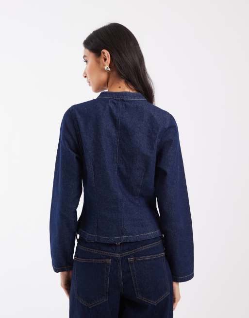 ASOS DESIGN veste en denim à col mao en denim brut, 3 de 4
