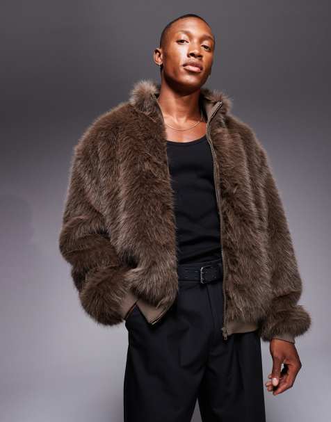 ASOS DESIGN - Veste en fausse fourrure - Marron - view 1