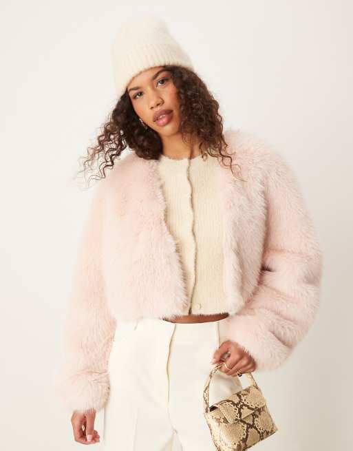 ASOS DESIGN - Veste en fausse fourrure - Rose clair, 3 de 4