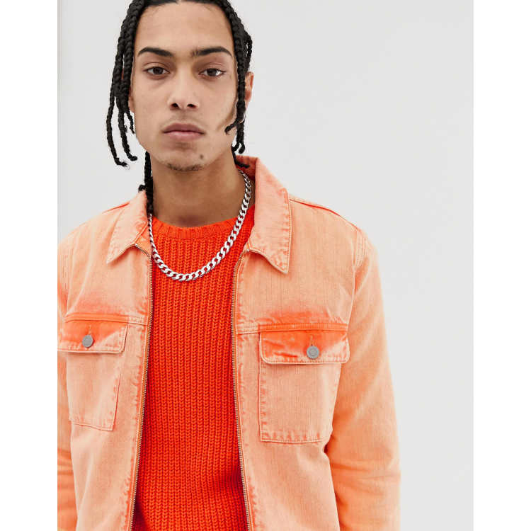 Veste en best sale jean femme orange