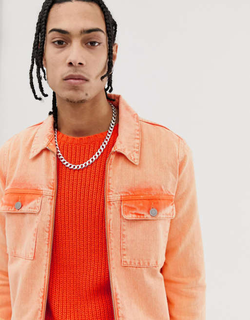 Veste en jeans orange new arrivals