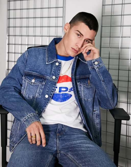 ASOS DESIGN - Veste en jean oversize à poche plaquée