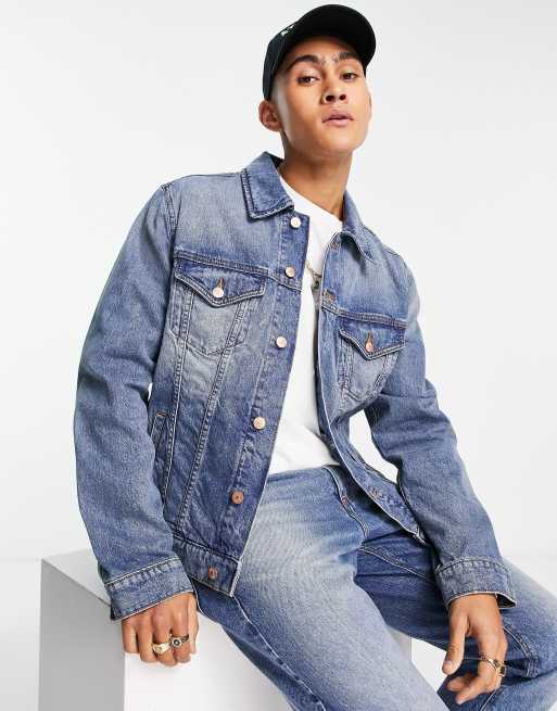 ASOS DESIGN - Veste en jean oversize à poche plaquée