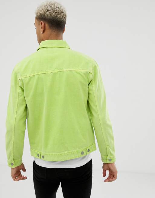 ASOS DESIGN Veste en jean fluo Vert