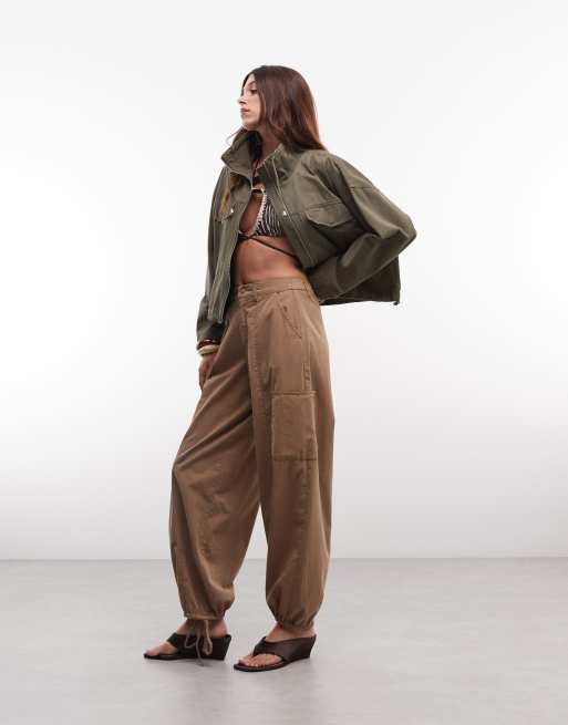 ASOS DESIGN - Veste en jean légère à col cheminée et cordon de serrage - Kaki, 3 de 7