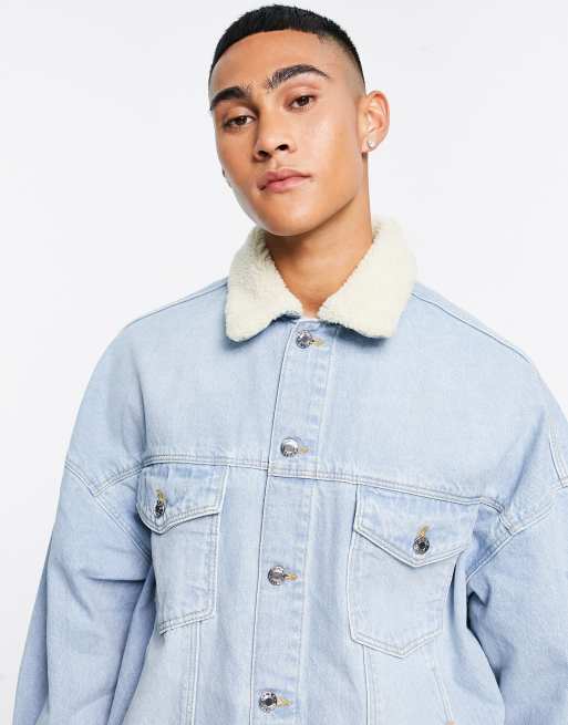 Mouton Veste En Jeans Clair ASOS DESIGN Veste En Jean