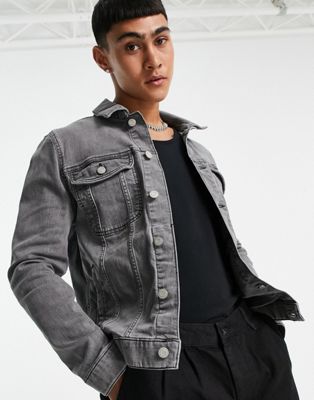 ASOS DESIGN skinny denim jacket in gray - ASOS Price Checker