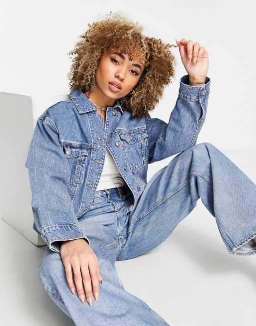 ASOS DESIGN - Veste en jean oversize à poche plaquée