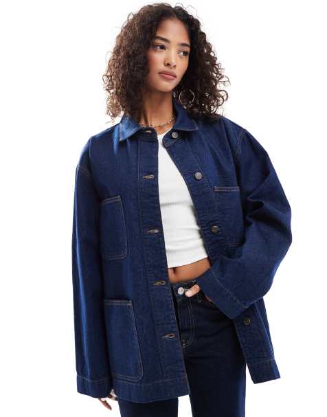 ASOS DESIGN - Veste en jean style barn jacket - Bleu brut - view 1