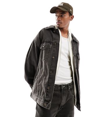 ASOS DESIGN super oversized denim jacket in washed black - ASOS Price Checker
