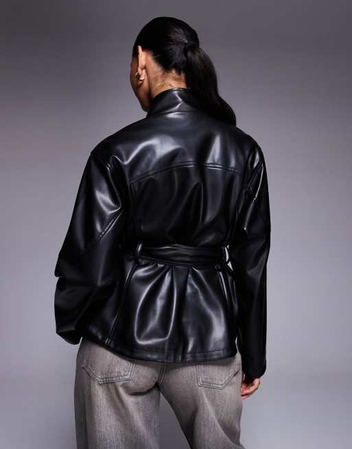 ASOS DESIGN - Veste en similicuir à coutures apparentes - Noir, 2 de 4