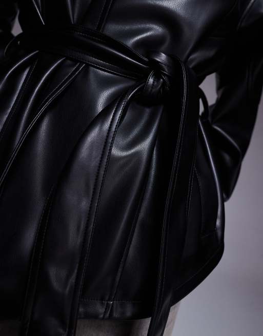 ASOS DESIGN - Veste en similicuir à coutures apparentes - Noir, 4 de 4