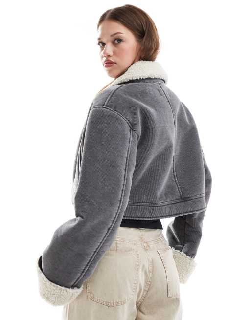 Veste velours col mouton sale
